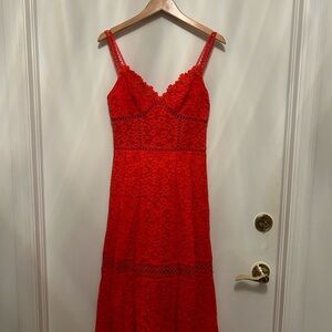 Elegant Karen Millen Red Lace Dress